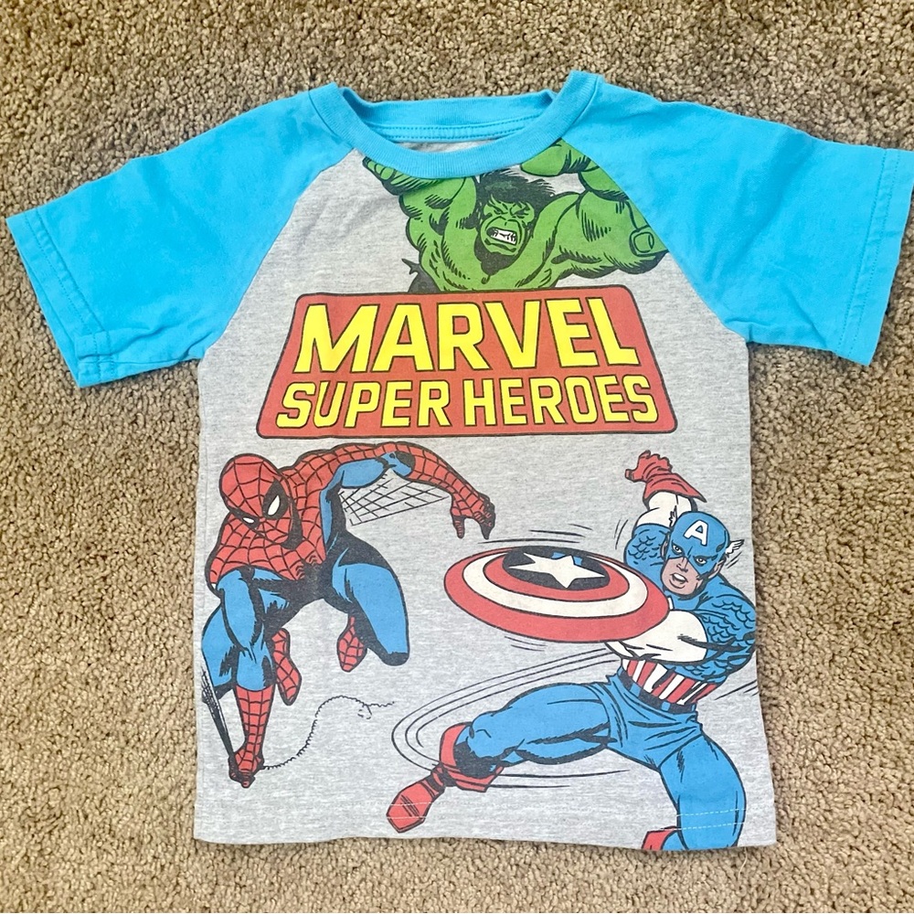 Marvel Superhero Blue and Gray T-shirt